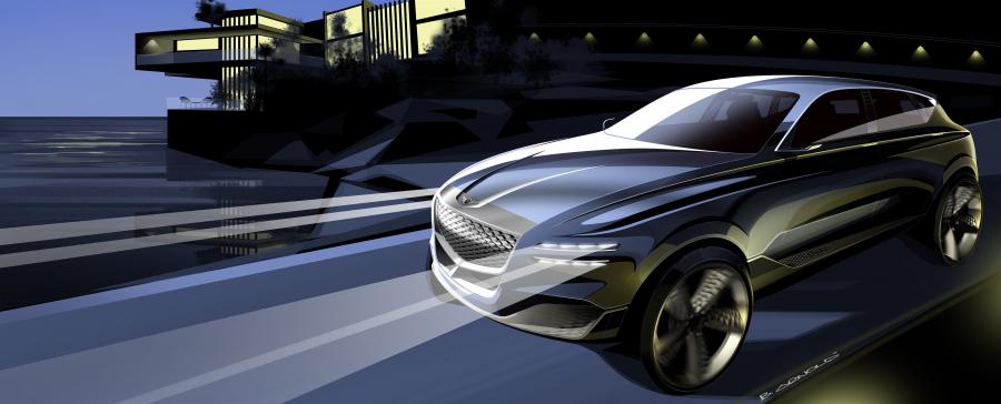 Эскиз Genesis GV80 Fuel Cell Concept 2017 года  (фото 8 из 19)